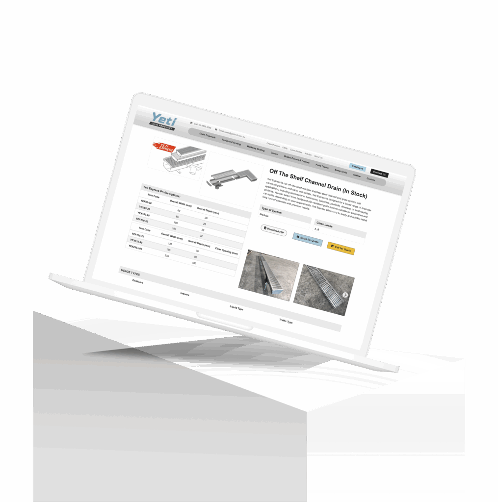 Laptop with YetiCivil website screenshot